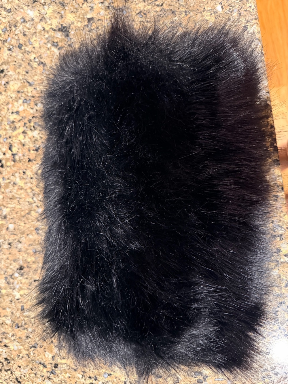 Black Faux Fur Clutch Wristlet - Chic Evening Bag
